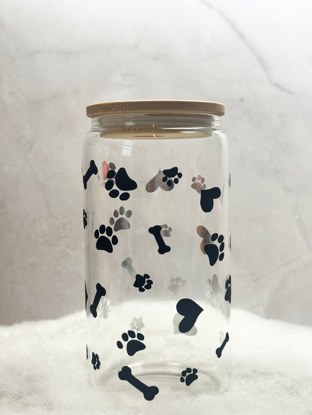 Black Glitter Paws and Bones