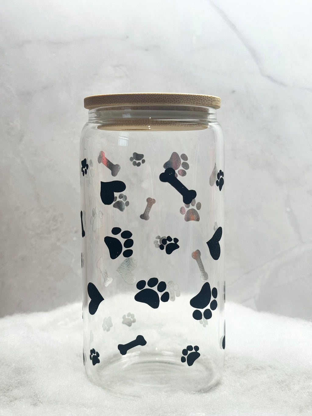 Black Glitter Paws and Bones