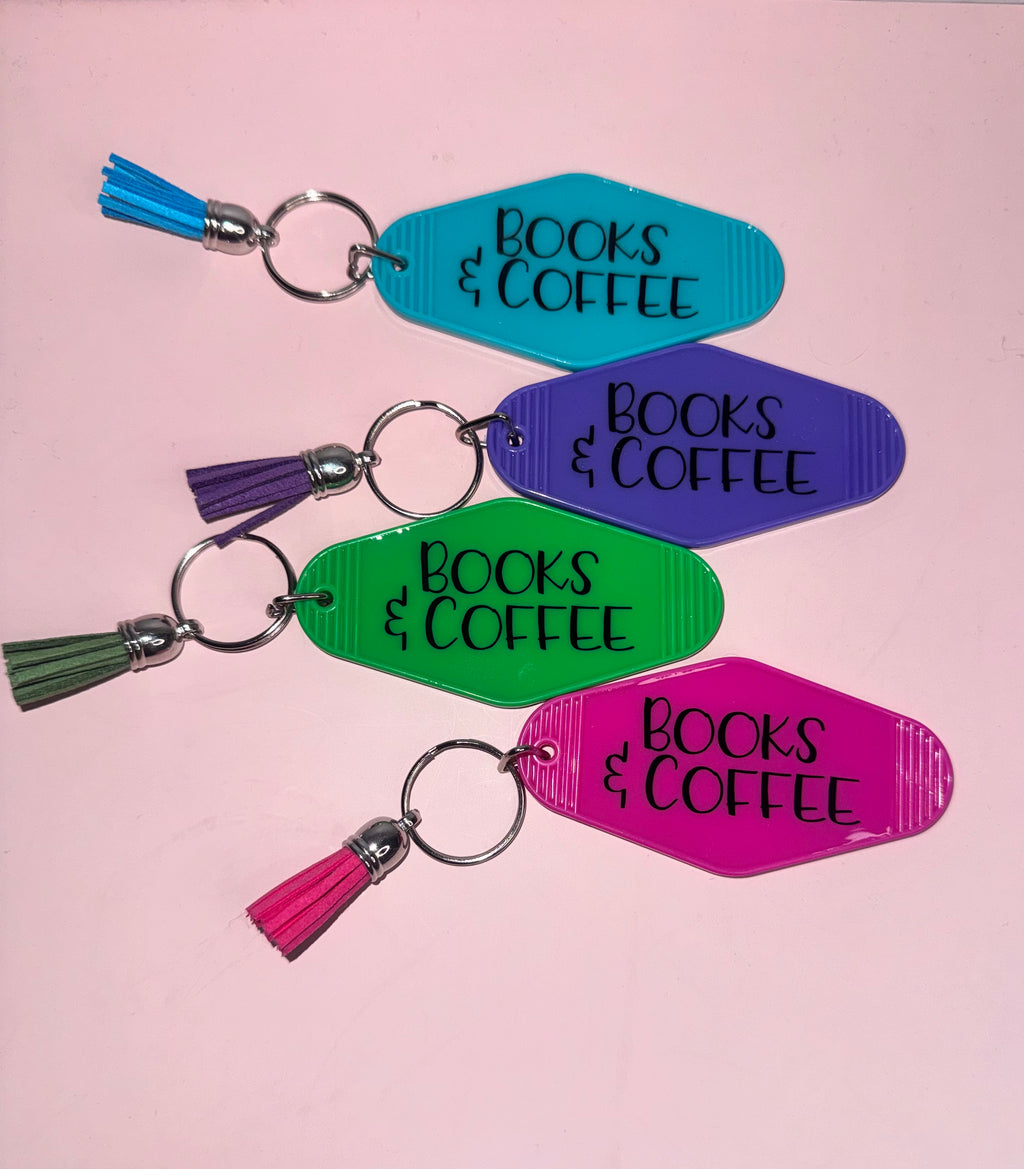 Books & Coffee Keychain