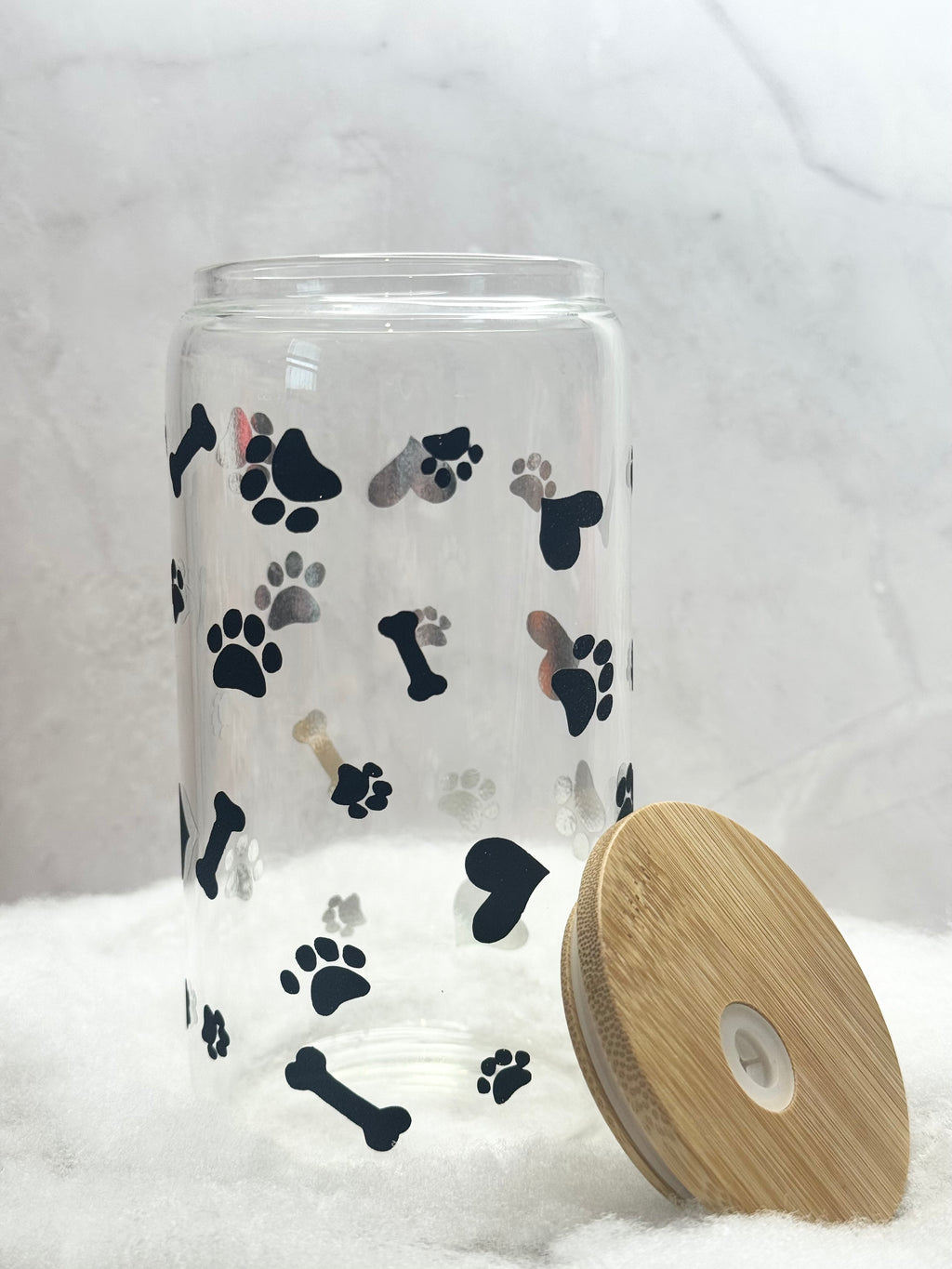 Black Glitter Paws and Bones