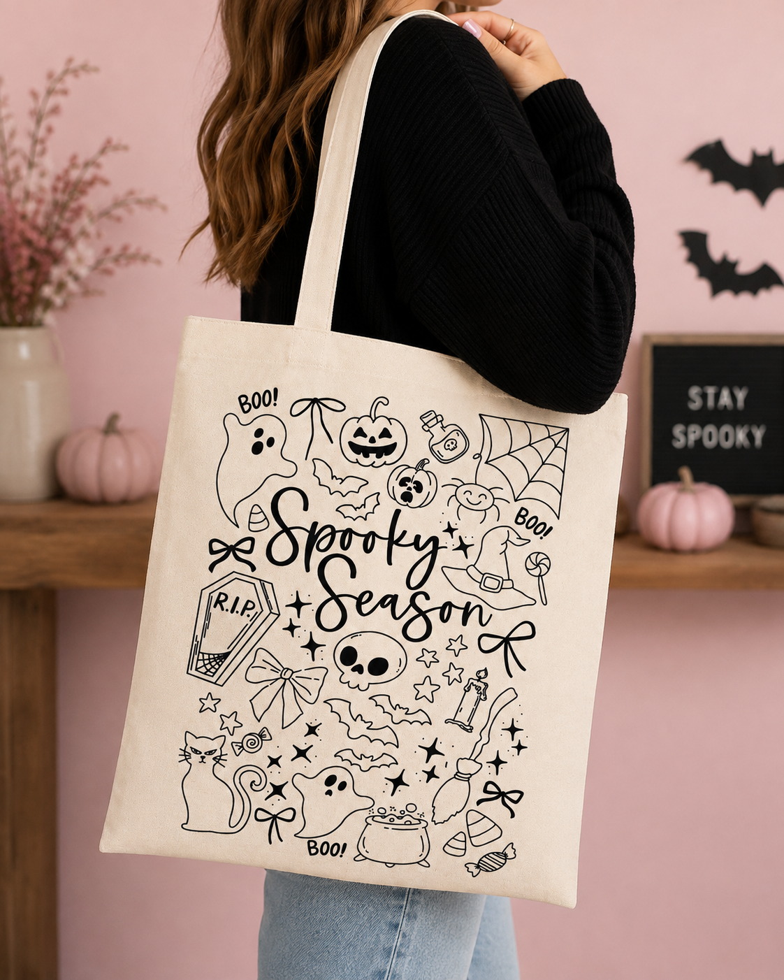 Halloween Doodle Tote Bag