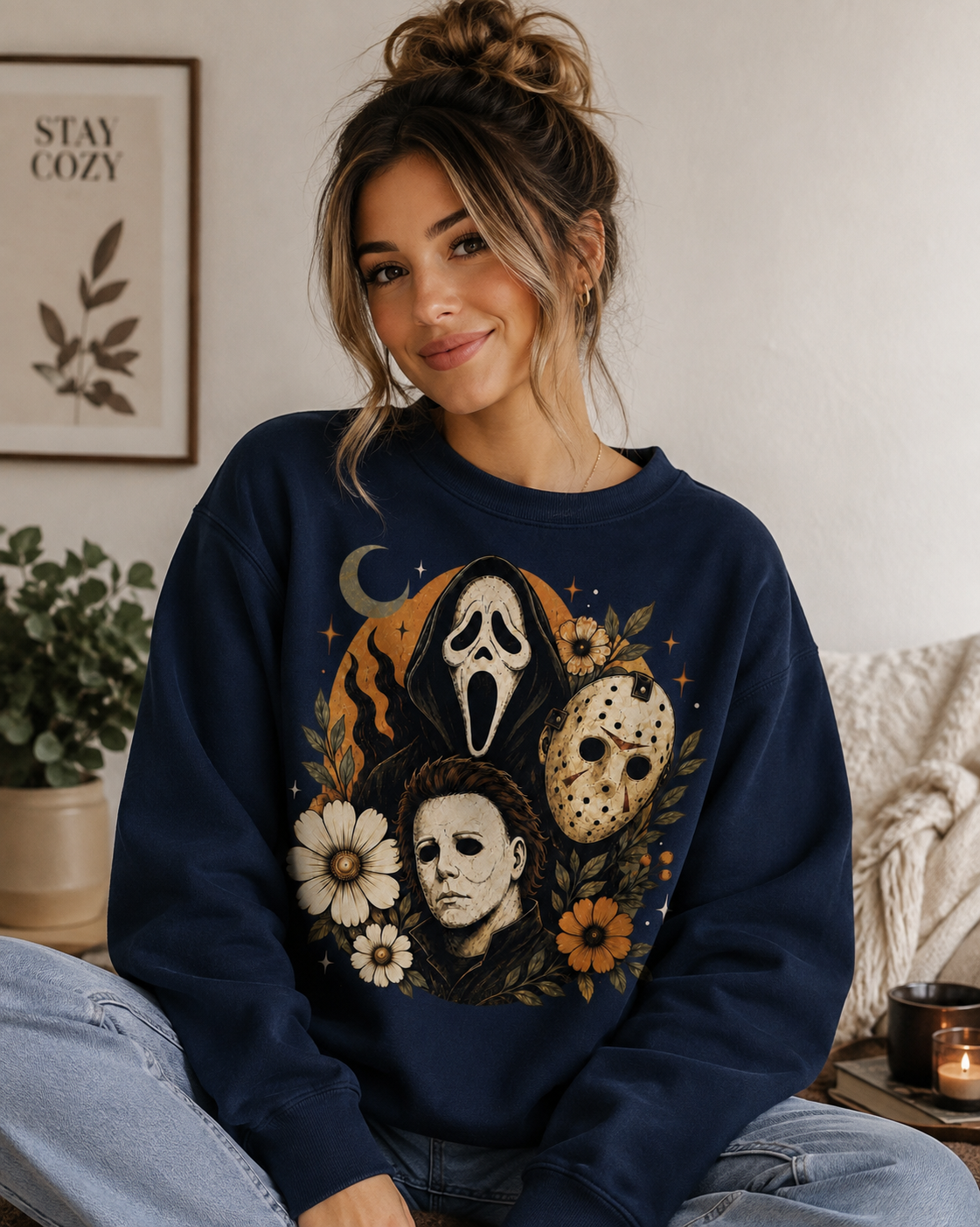 Floral Slasher Trio Crewneck