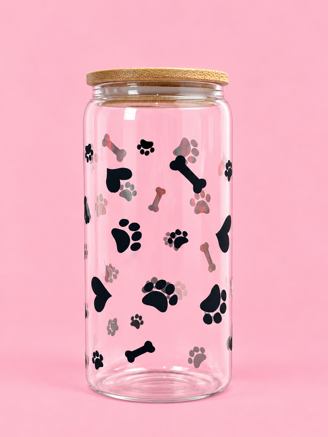 Black Glitter Paws and Bones